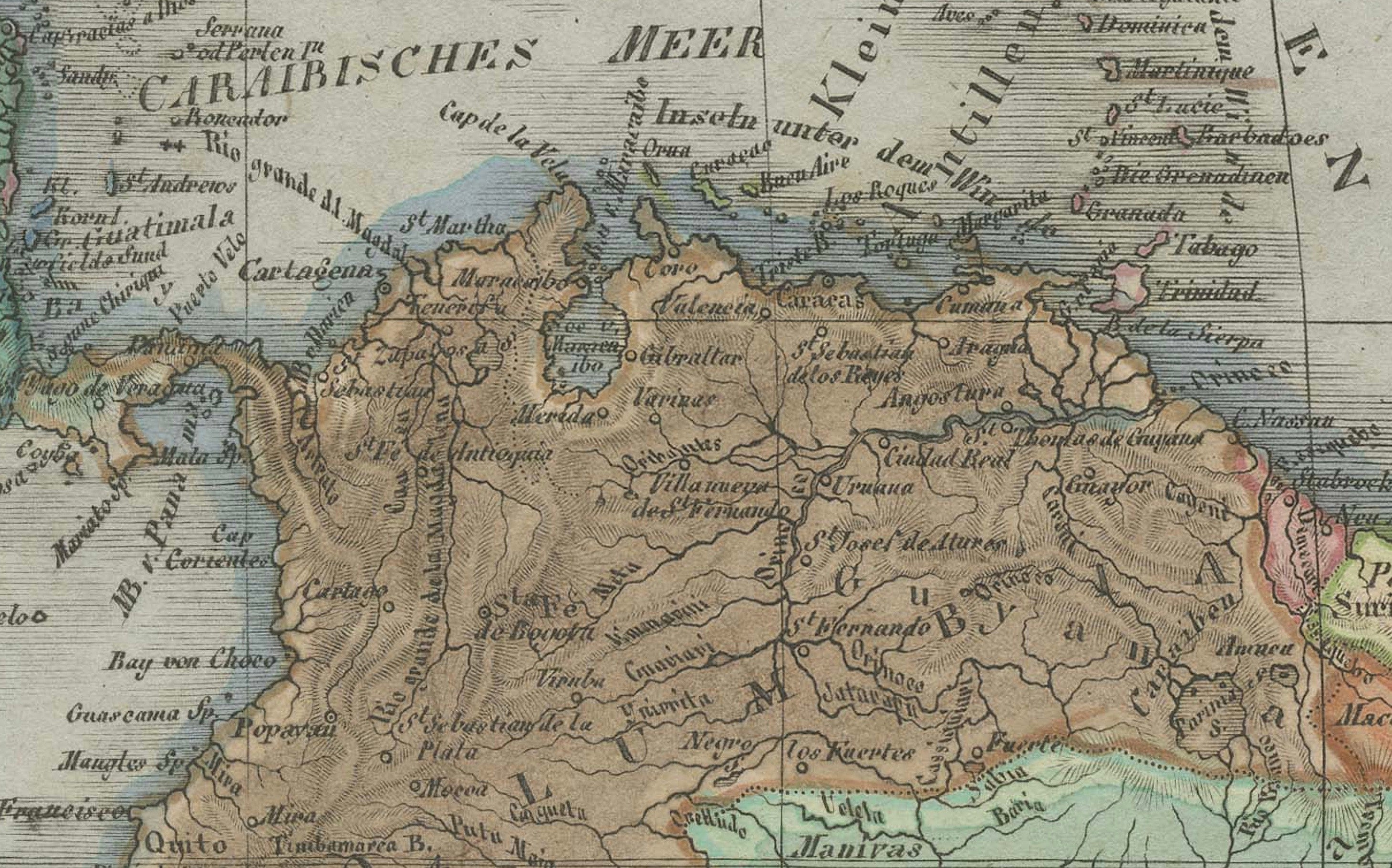 Large Antique Map of North & South America by Weiland, 1826