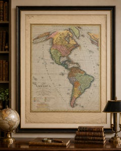 Large Antique Map of North & South America by Weiland, 1826