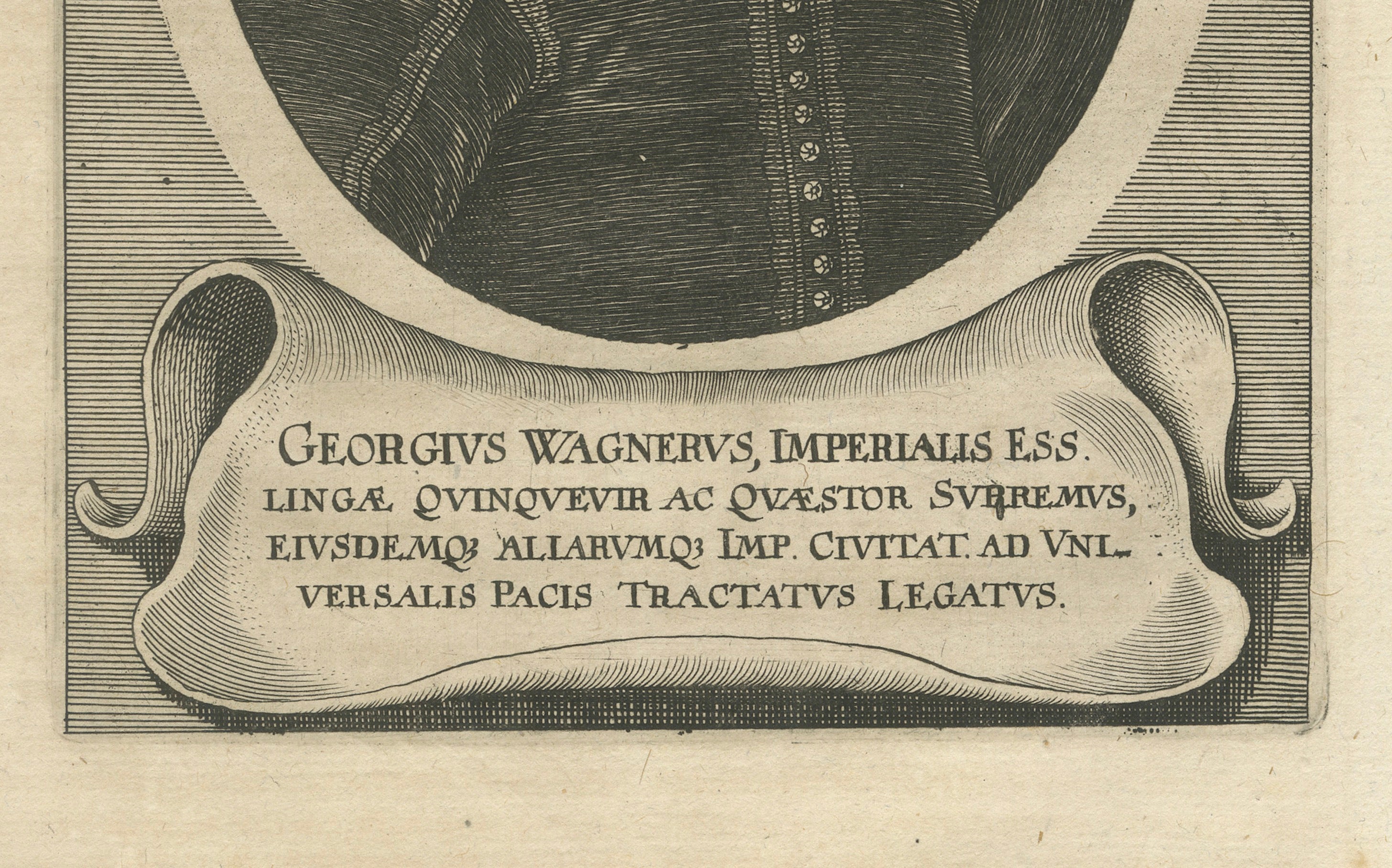 Georg Wagner, Peace of Westphalia Diplomat Portrait Engraving, 1652