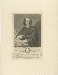Benedetto Menzini, Florentine Poet & Priest Portrait Etching, 1769