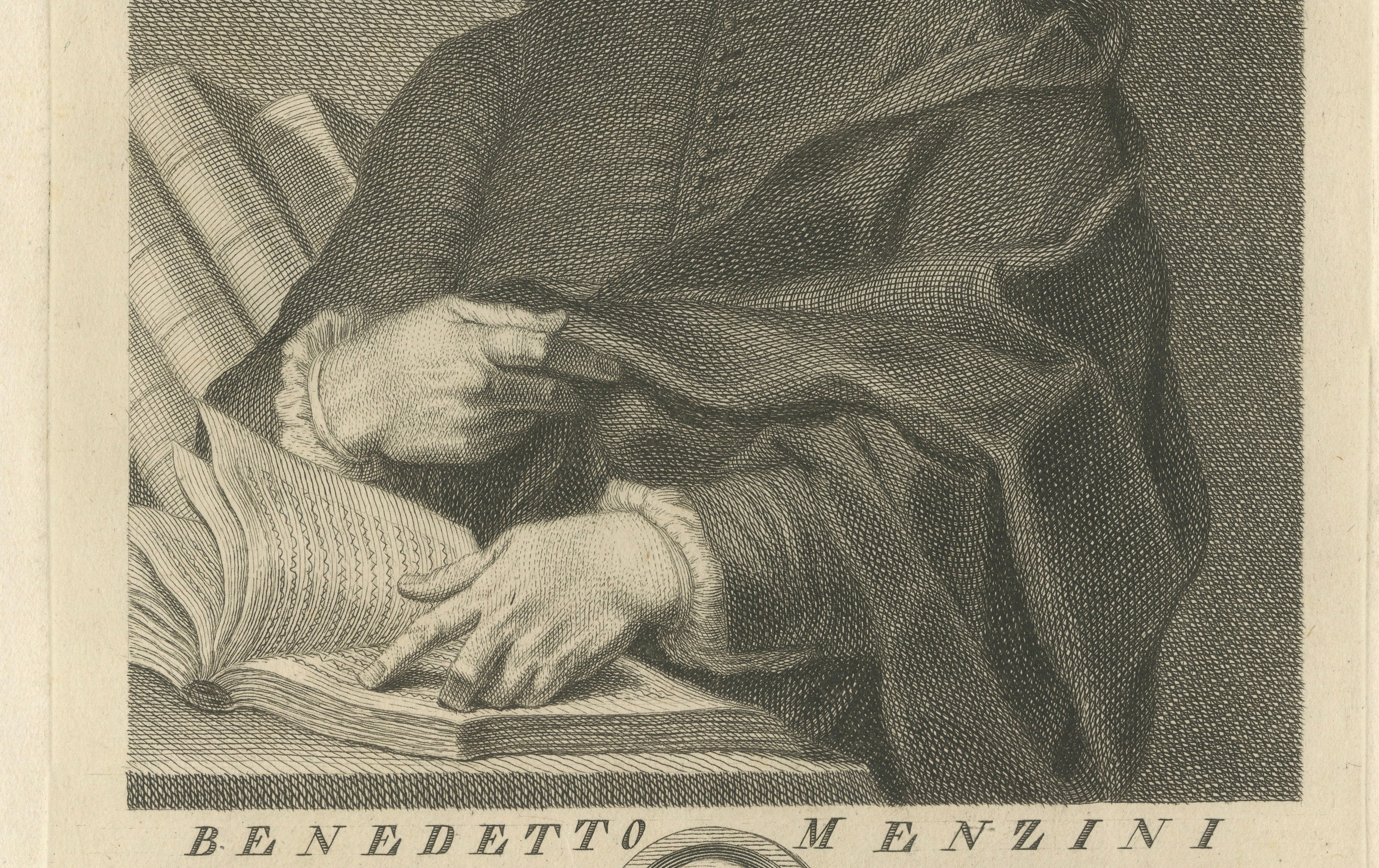 Benedetto Menzini, Florentine Poet & Priest Portrait Etching, 1769