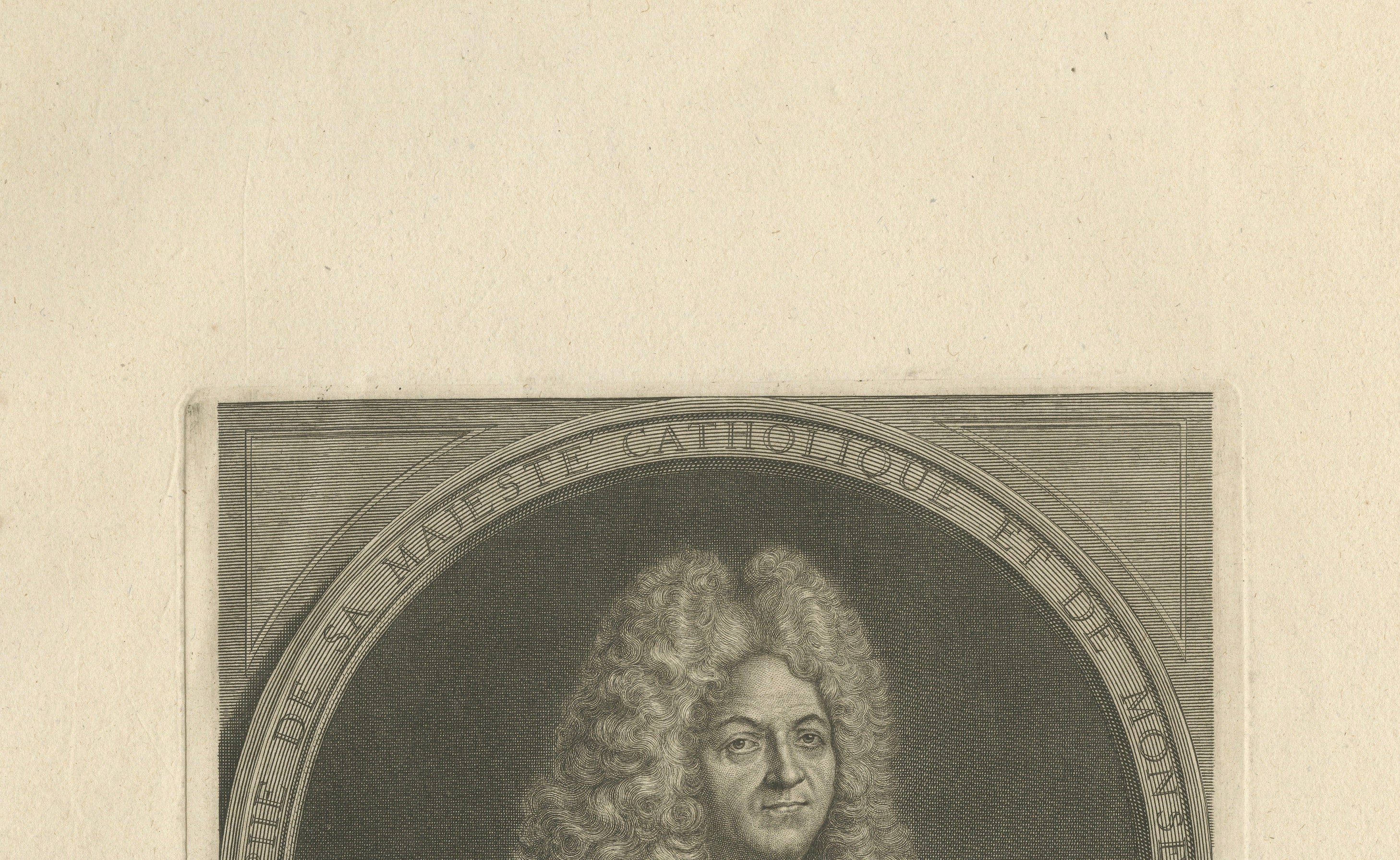 Nicolas de Fer, Royal French Cartographer Portrait Engraving, 1743