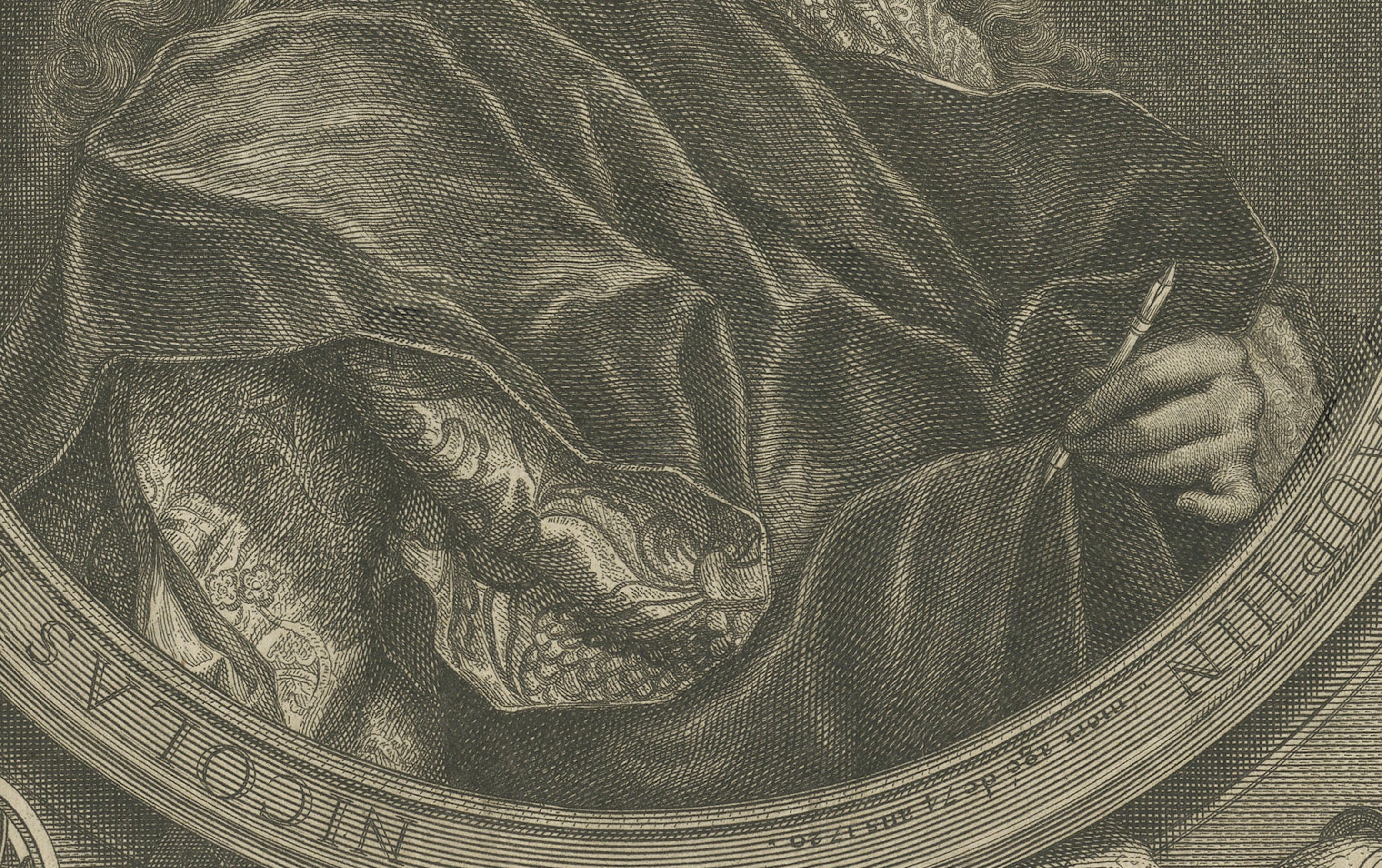 Nicolas de Fer, Royal French Cartographer Portrait Engraving, 1743