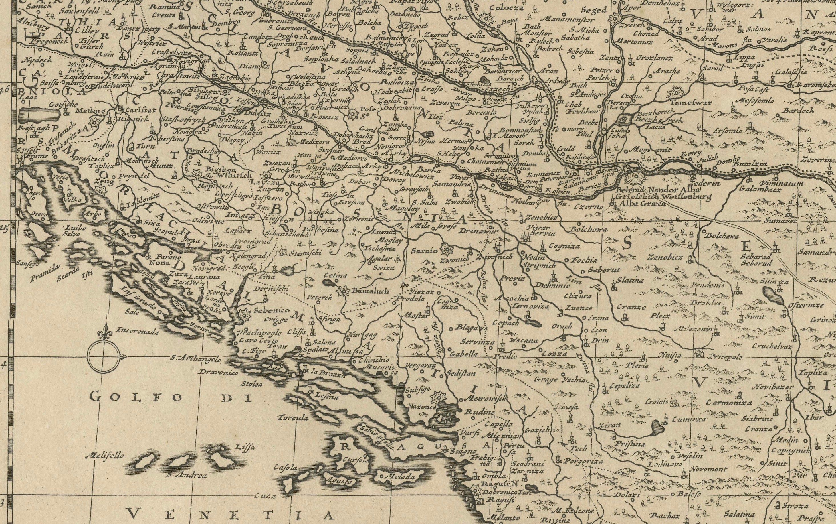 Large Map of the Habsburg–Ottoman War, Hungary & Balkans, 1729