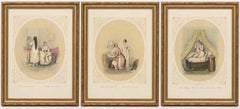 Set of Three Erotic Boudoir Lithographs, Berlin, circa 1850