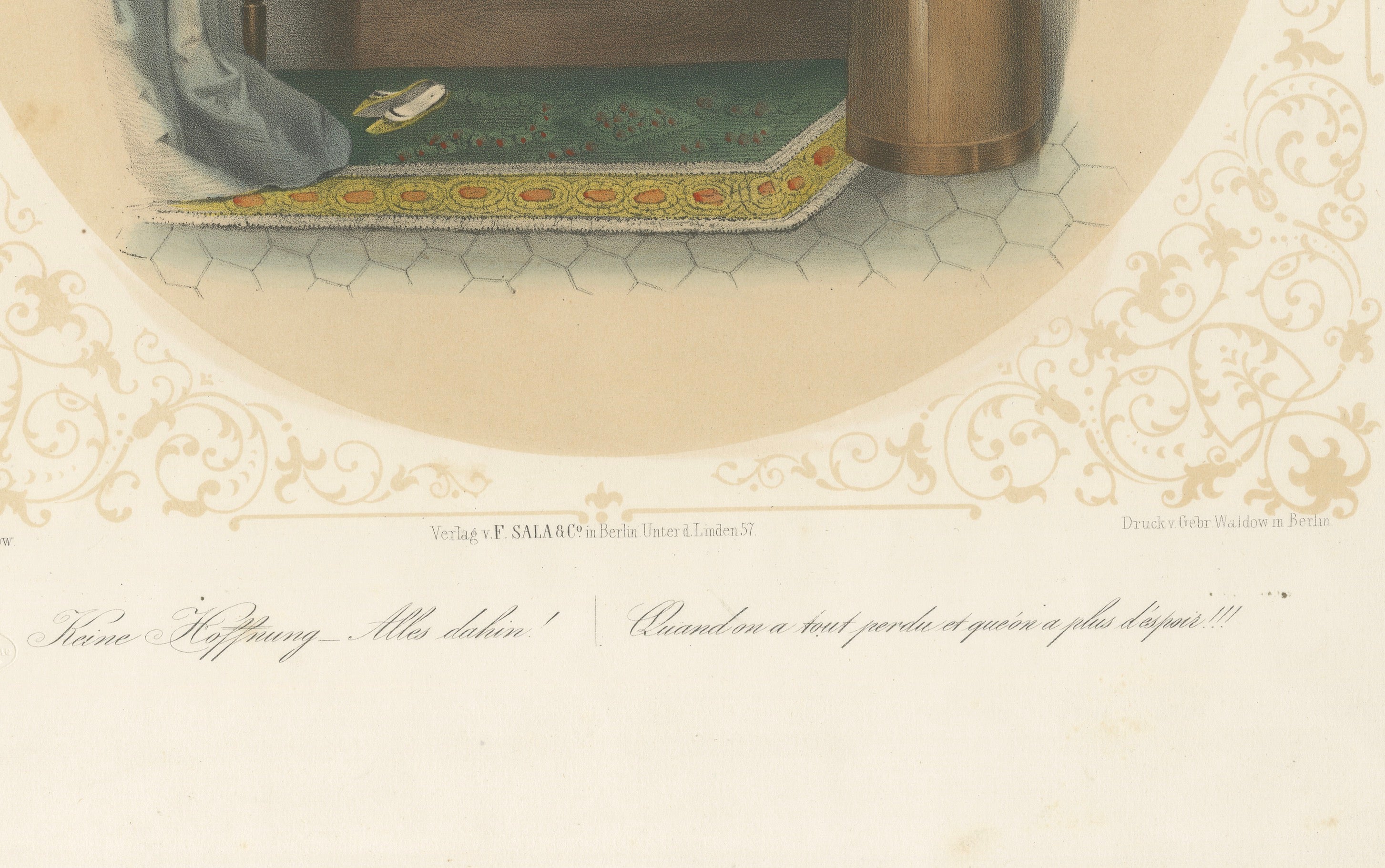 Set of Three Erotic Boudoir Lithographs, Berlin, circa 1850