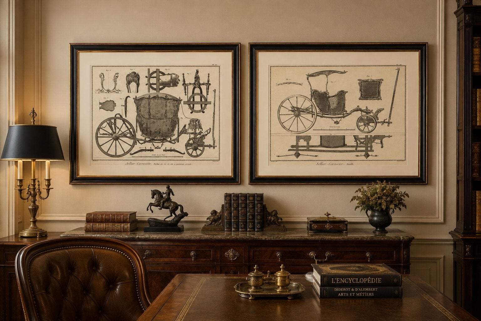 Pair of French Rococo Berlin & Diable Carriage Engravings, 1771