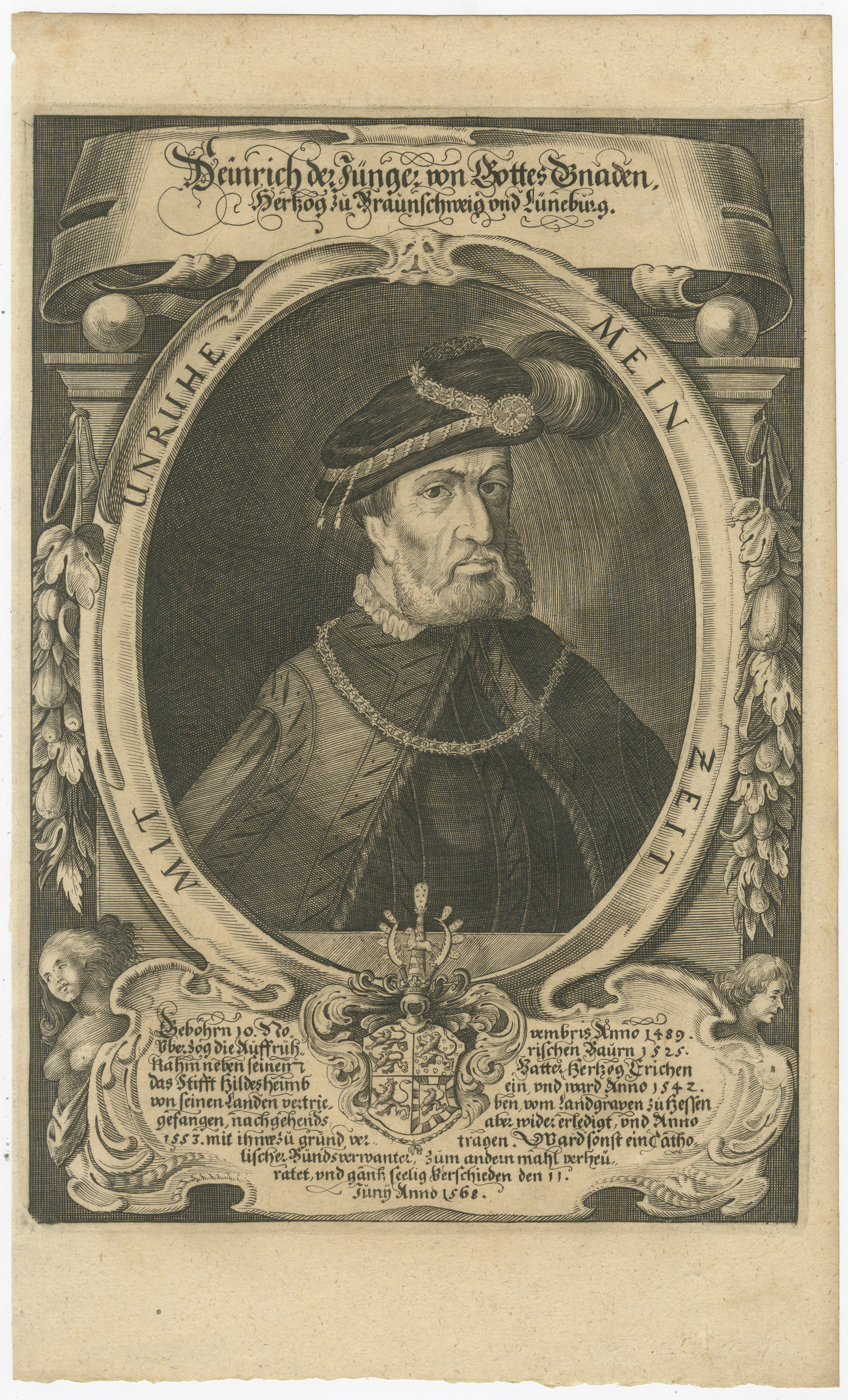 Heinrich II Duke of Brunswick-Lüneburg Portrait Engraving, c.1650