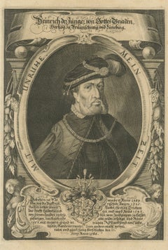 Heinrich II Duke of Brunswick-Lüneburg Portrait Engraving, c.1650