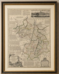 Large Antique Map of Cambridgeshire by Emanuel Bowen, circa 1760
