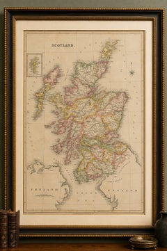 Antique Map of Scotland by T. L. Murray with Original Colour, 1830