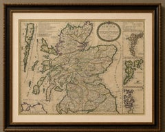 Antique Map of Scotland by Nolin and Coronelli with Island Insets, 1689