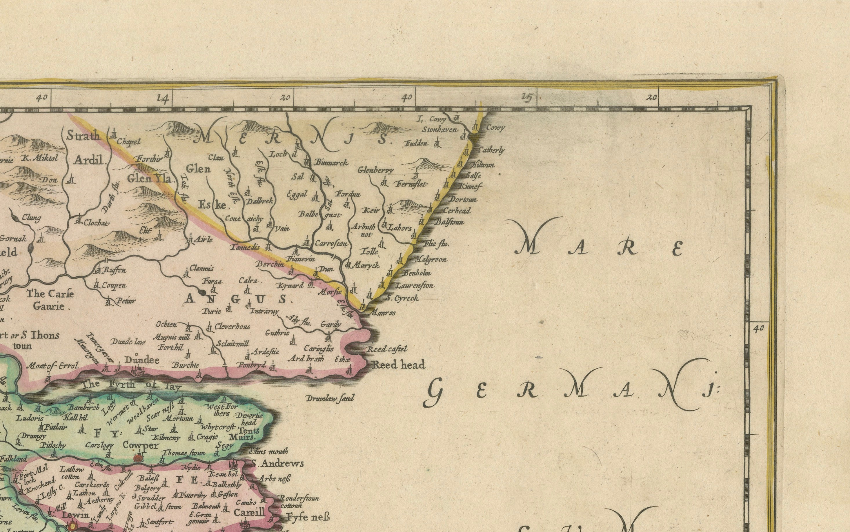 Scotiae Provintiae Inter Taum Fluvium et Septentrionales Oras Angliae, c.1660