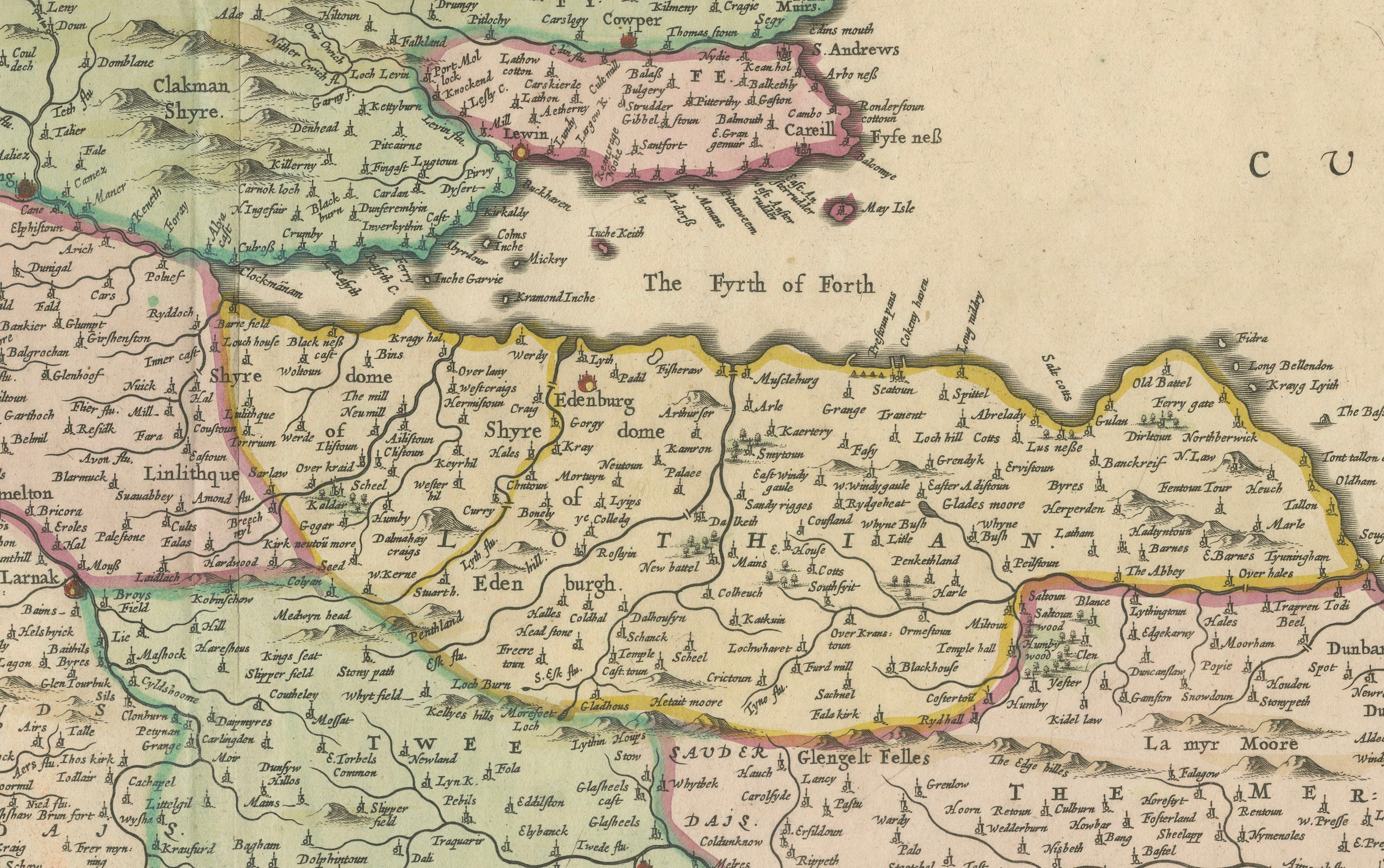 Scotiae Provintiae Inter Taum Fluvium et Septentrionales Oras Angliae, c.1660