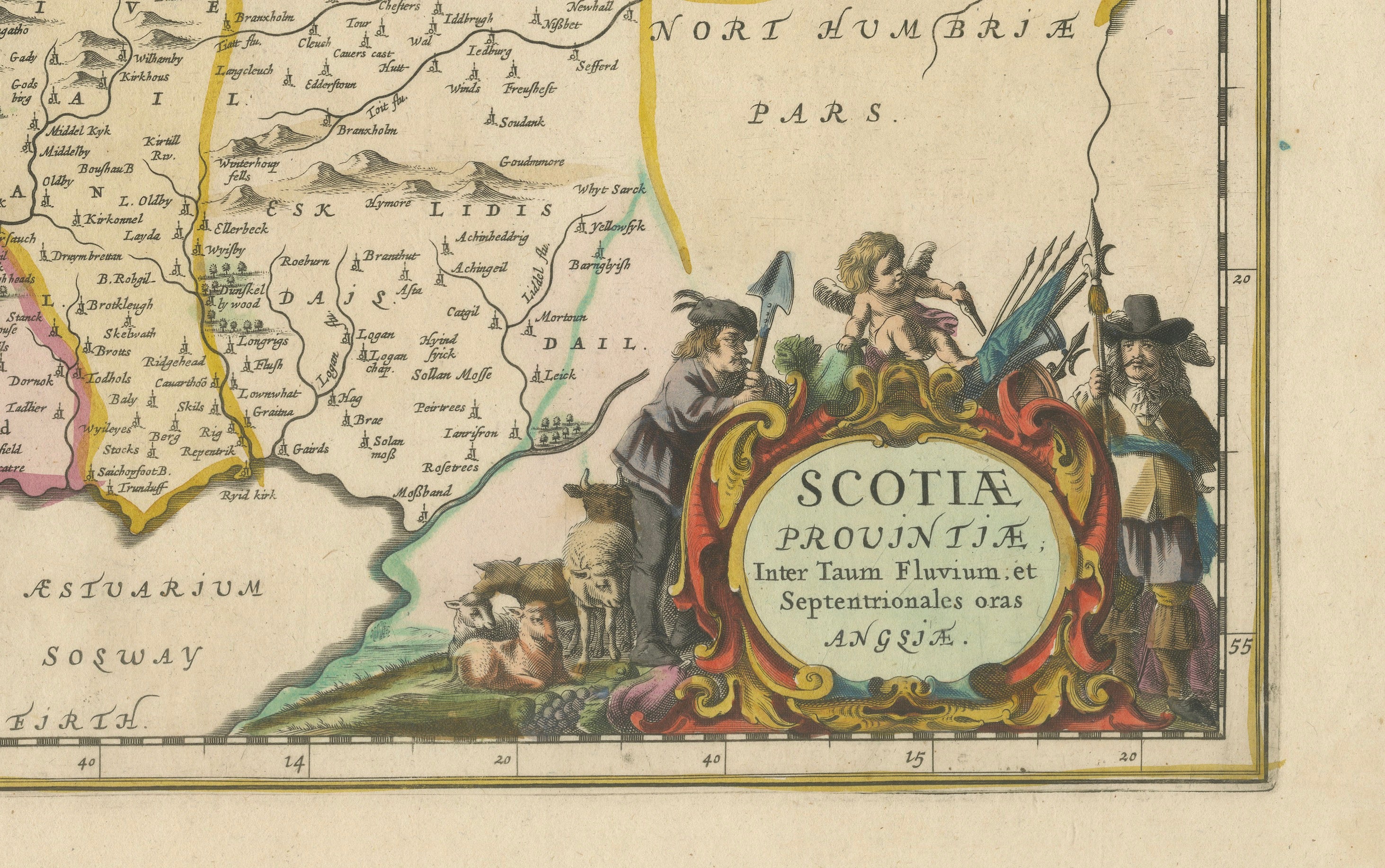 Scotiae Provintiae Inter Taum Fluvium et Septentrionales Oras Angliae, c.1660