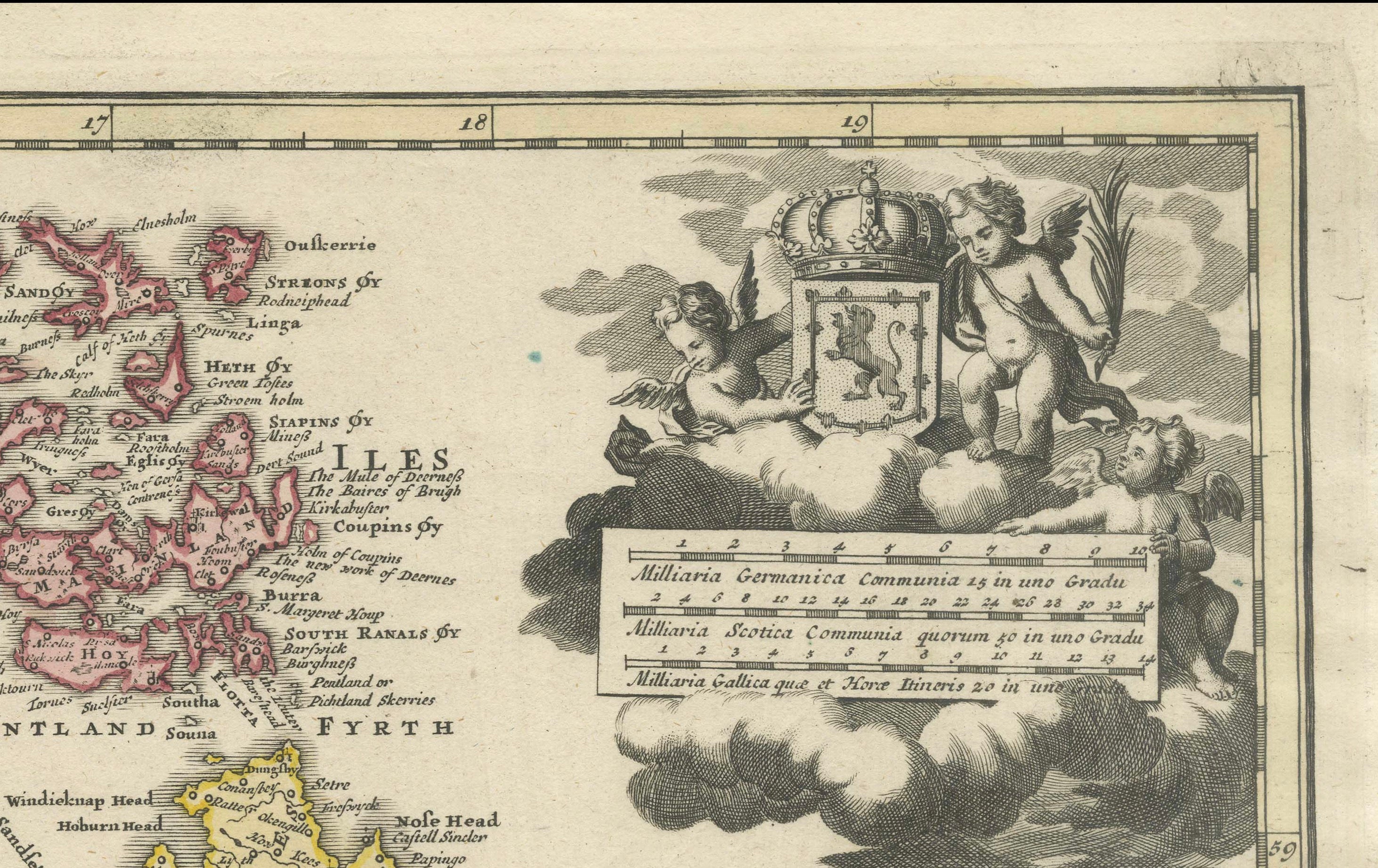 Antique Map of Scotland by Johann Baptist Homann, c.1710