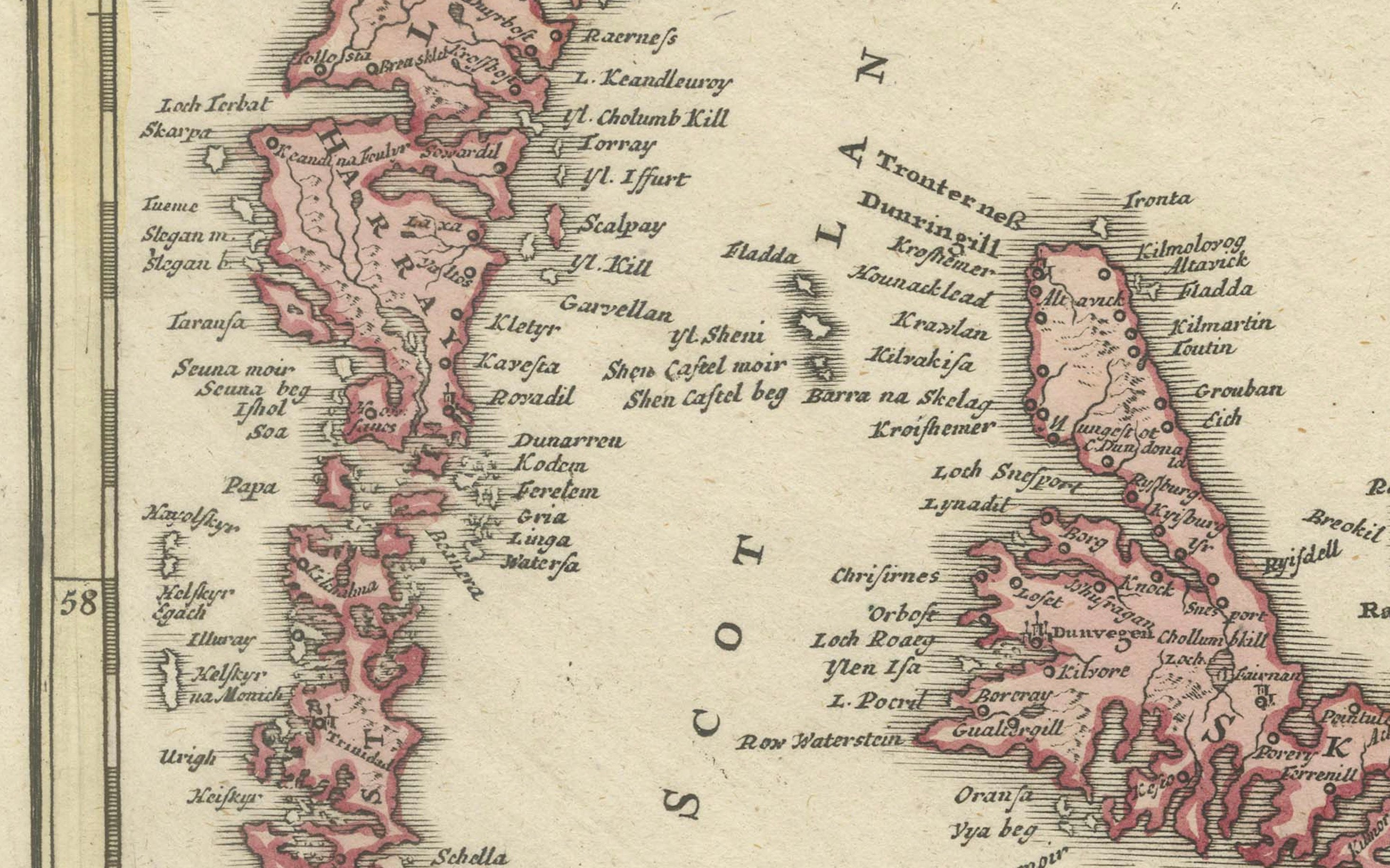 Antique Map of Scotland by Johann Baptist Homann, c.1710