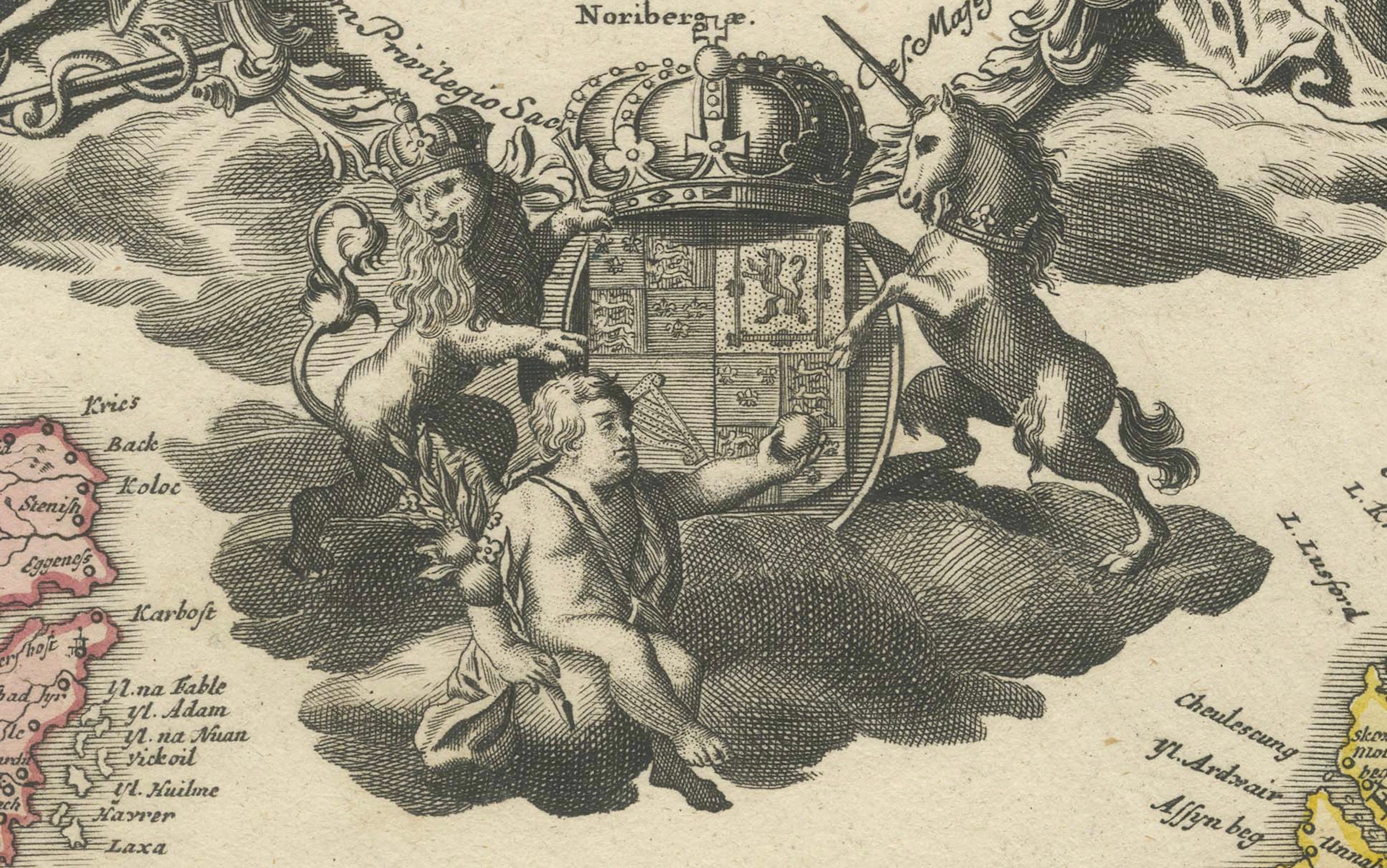 Antique Map of Scotland by Johann Baptist Homann, c.1710
