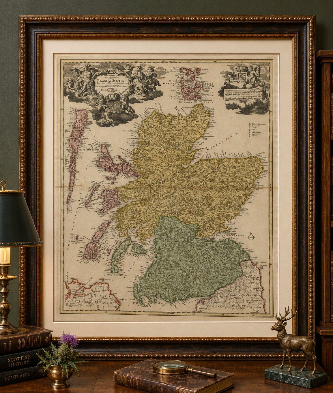 Antique Map of Scotland by Johann Baptist Homann, c.1710