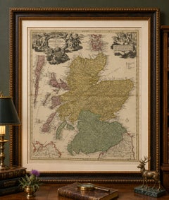 Antique Map of Scotland by Johann Baptist Homann, c.1710