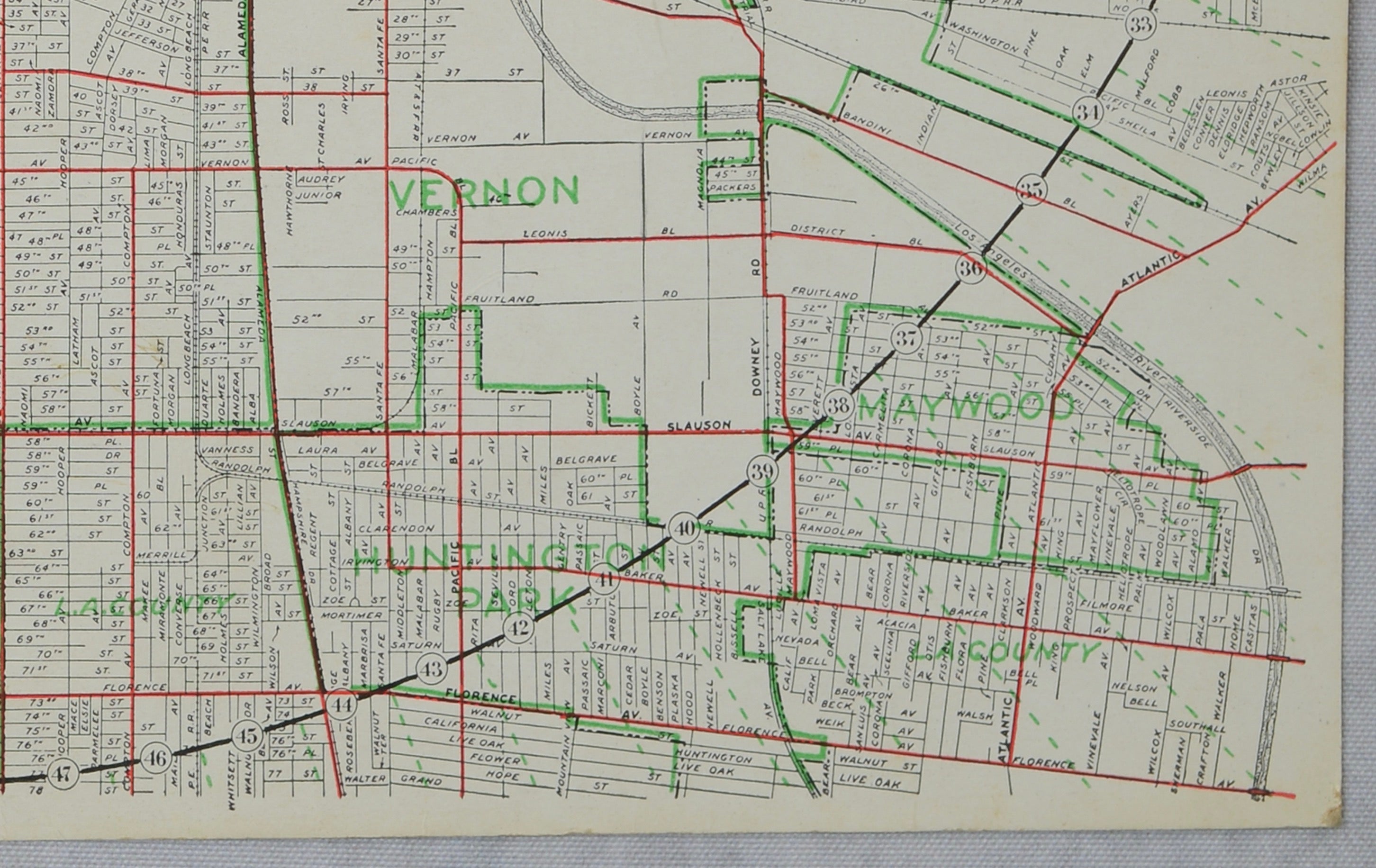 Antique E-Z Guide Map of Los Angeles with Rotating Locator, 1927