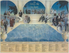 Vintage Literary Map of Los Angeles by Linda Ayriss, 1987