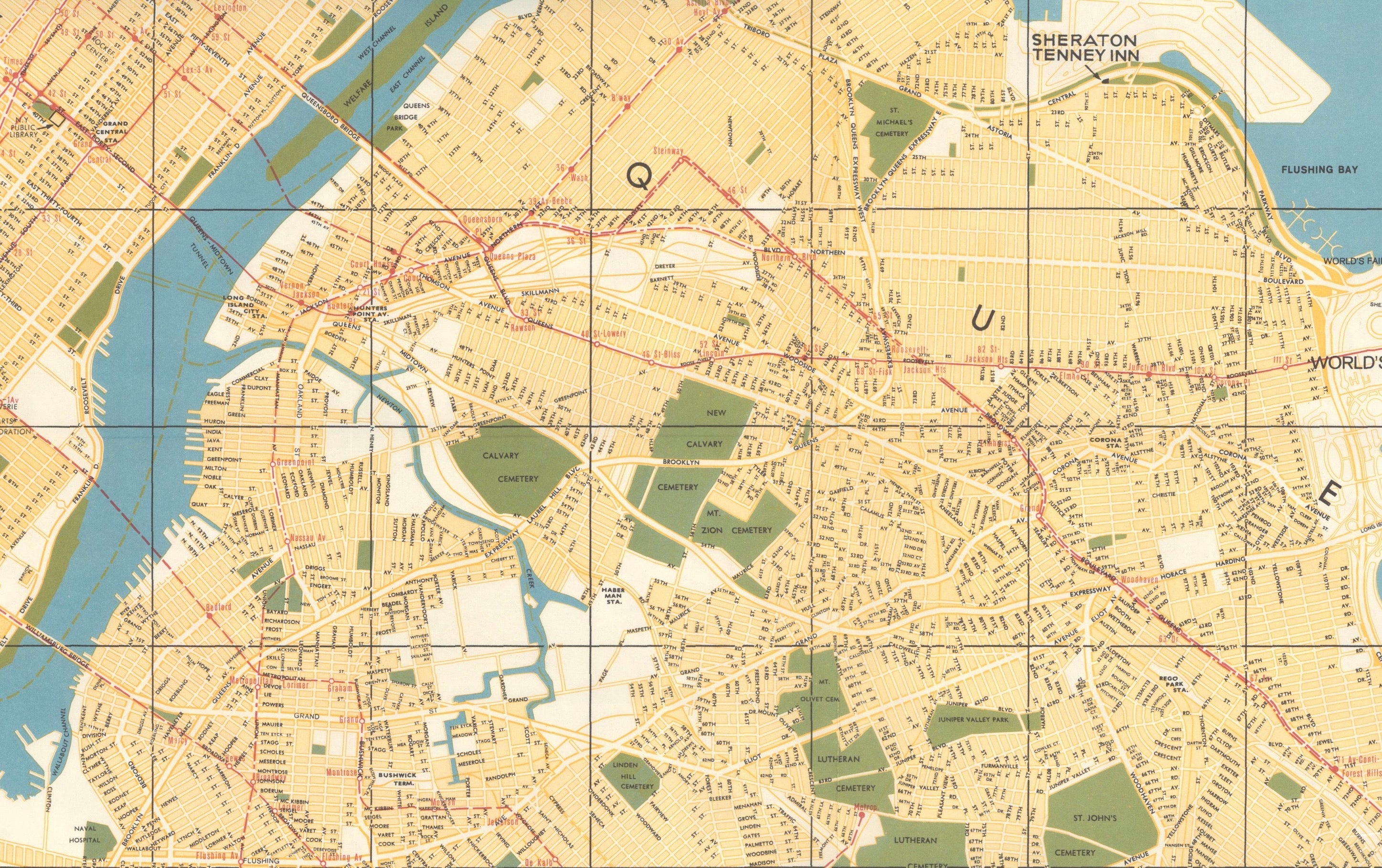 Hermann Bollmann New York City Bird’s-Eye Map for American Airlines, 1964