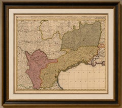 Antique Map of Languedoc and Southern France by Gerard and Leonard Valck, c.1700
