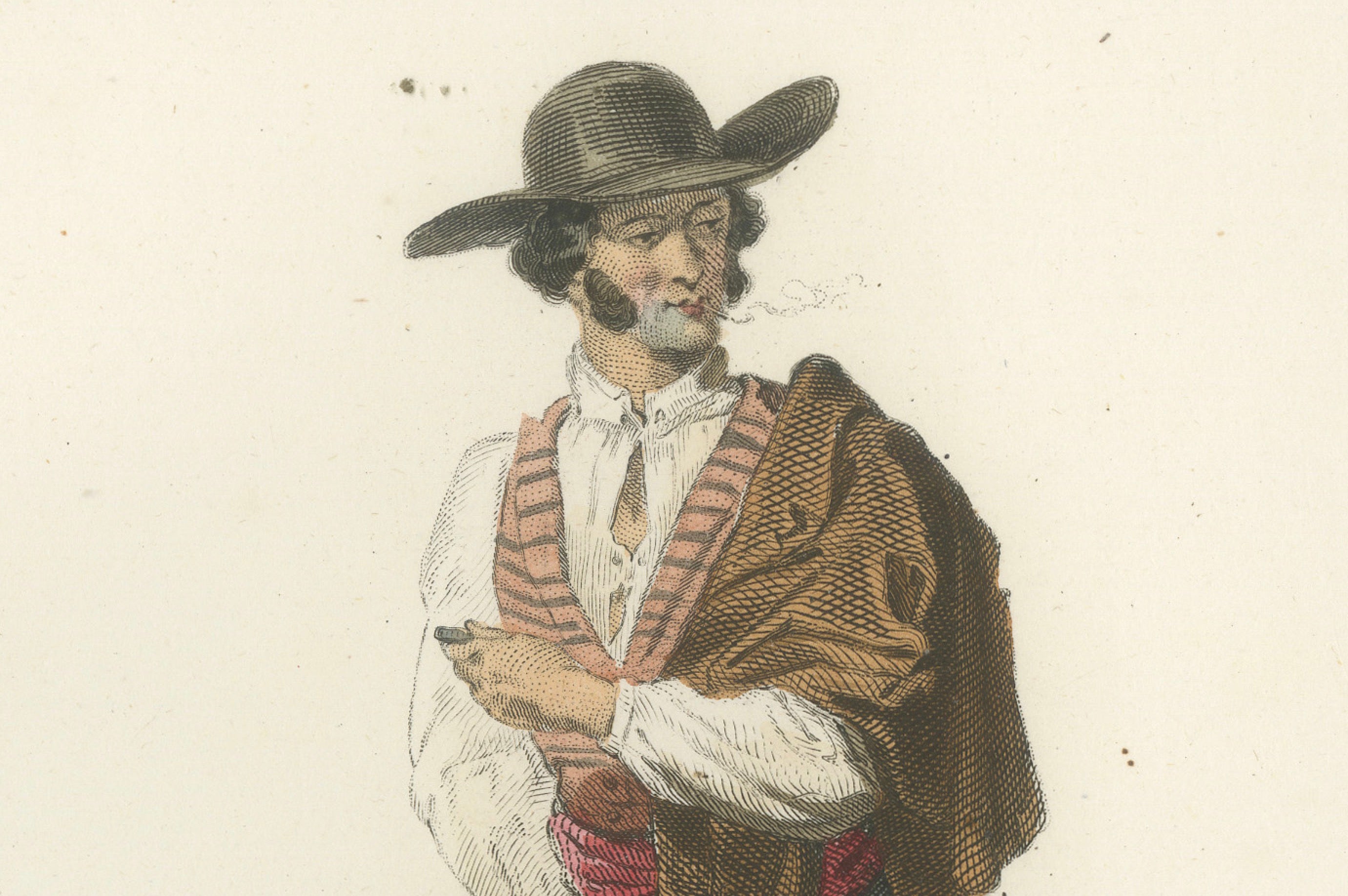 Set of Three Antique Iberian Costume Engravings, Spain & Portugal, circa 1850