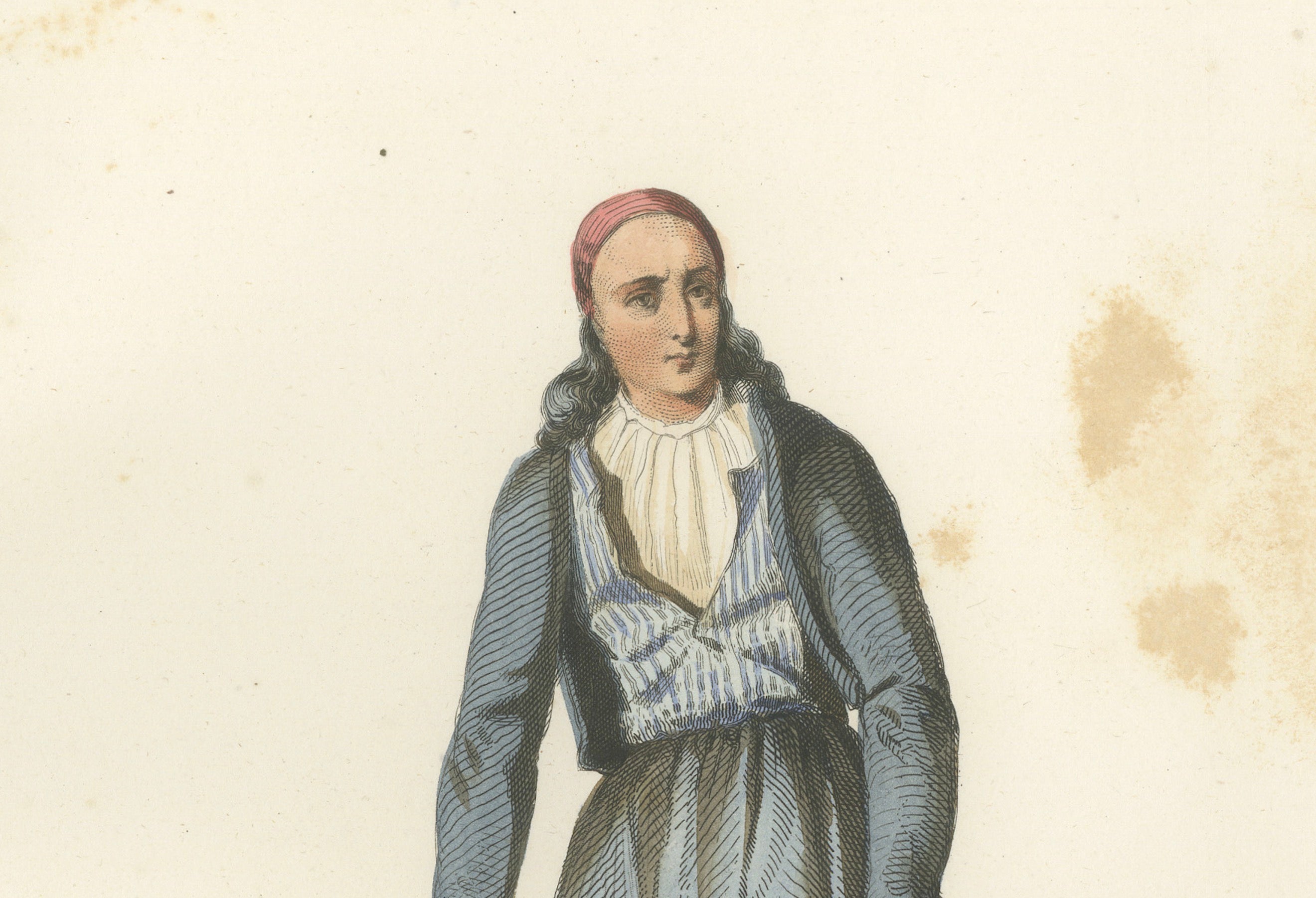 Set of Three Antique Iberian Costume Engravings, Spain & Portugal, circa 1850
