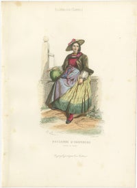 Set of Four Antique German & Bavarian Folk Costume Engravings, circa 1850, view 6