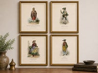 Set of Four Antique German & Bavarian Folk Costume Engravings, circa 1850, view 8