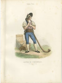 Four Antique Alpine Trades & Folk Costume Engravings, Switzerland & Tyrol, 1850, view 5
