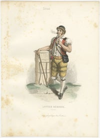 Four Antique Alpine Trades & Folk Costume Engravings, Switzerland & Tyrol, 1850, view 7