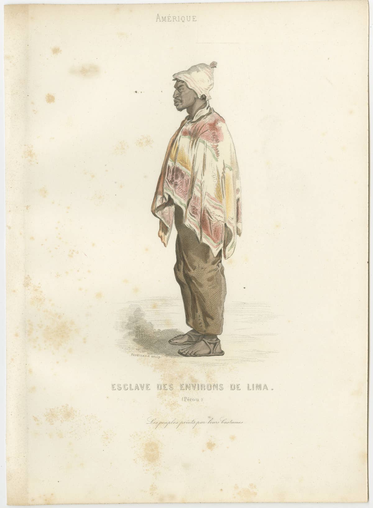 Set of Three Antique People & Trades of Lima Peru Engravings, circa 1850