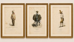 Set of Three Antique People & Trades of Lima Peru Engravings, circa 1850