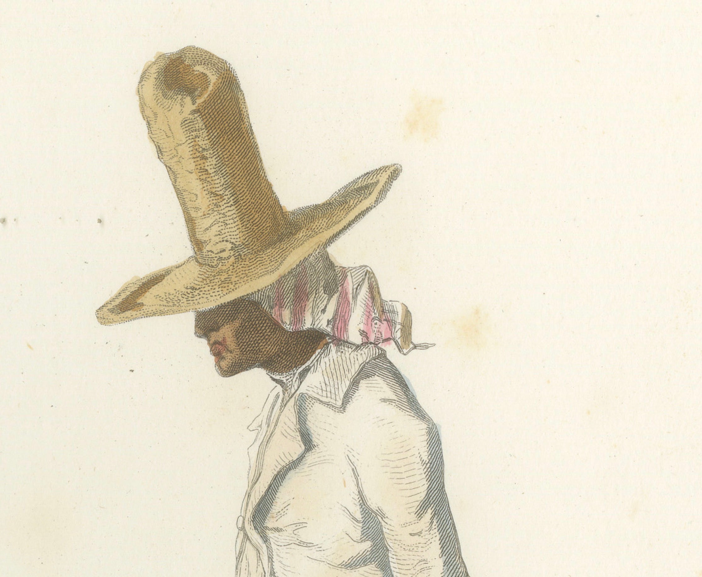 Set of Three Antique People & Trades of Lima Peru Engravings, circa 1850