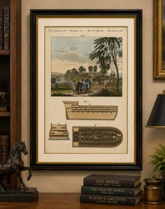 Bertuch African Slave Trade & Slave Ship Engraving, 1805