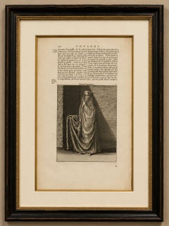 Persian Woman in Veil, Cornelis de Bruyn Travel Engraving, 1704