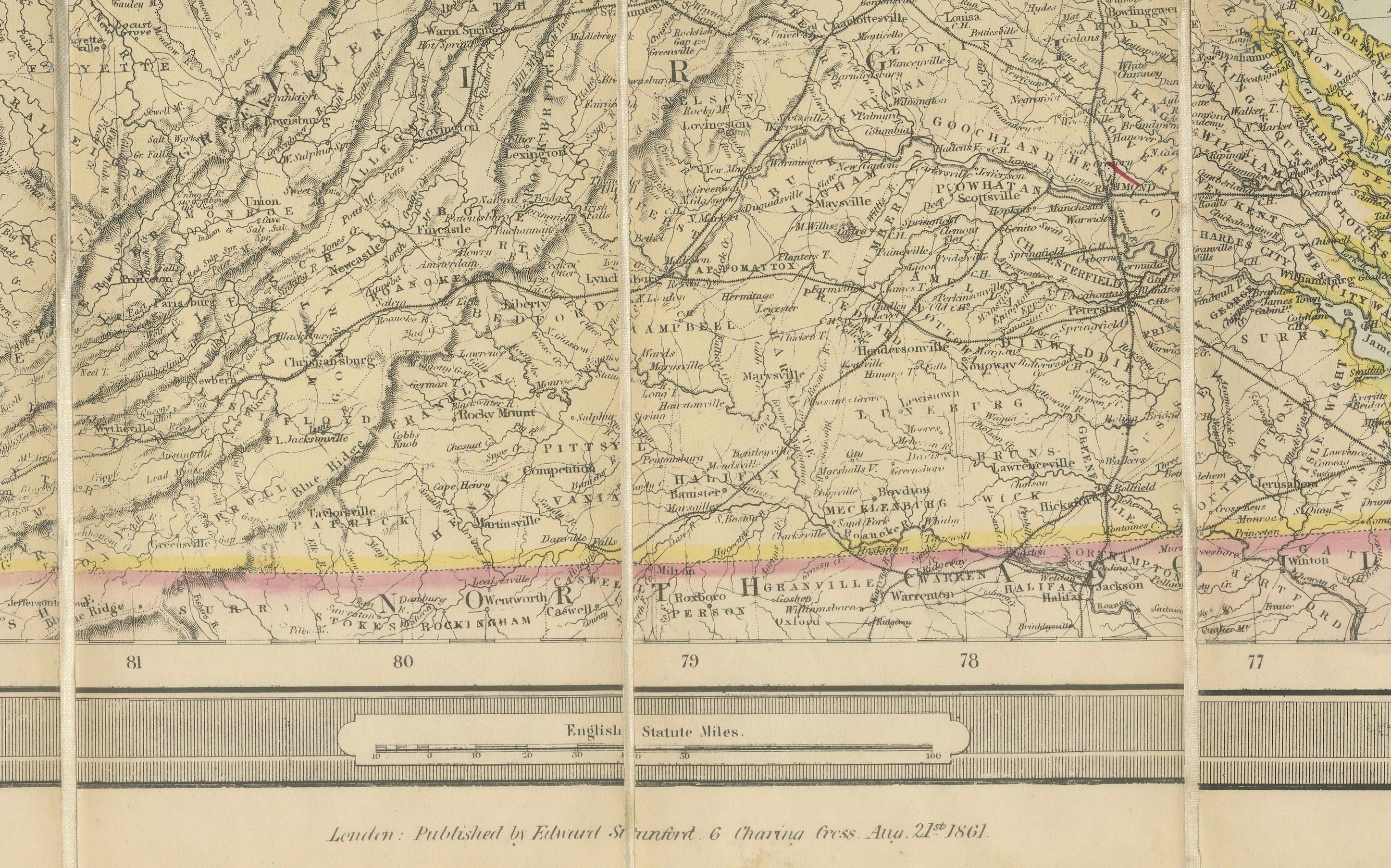American Civil War “Seat of War” Map, Published Just After Bull Run, 1861