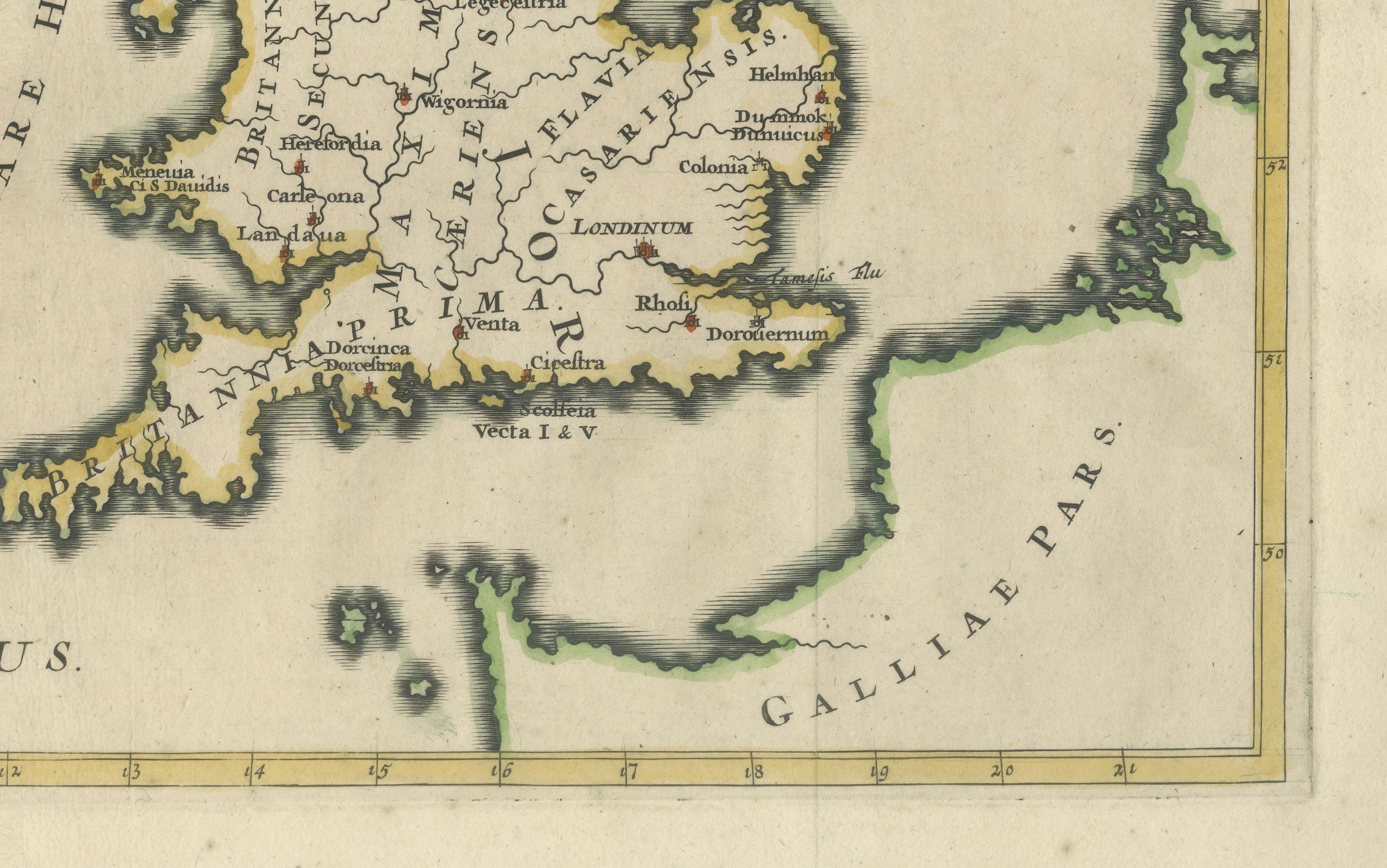 Ancient British Isles & Early Bishoprics Map, François Halma, 1704