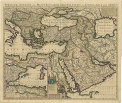 Mapa antiguo del Imperio Otomano, de Frederik de Wit, Ámsterdam, hacia 1710