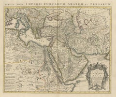 Antique Map of Turkey, Arabia and Persia by Delisle, Amsterdam, c. 1744