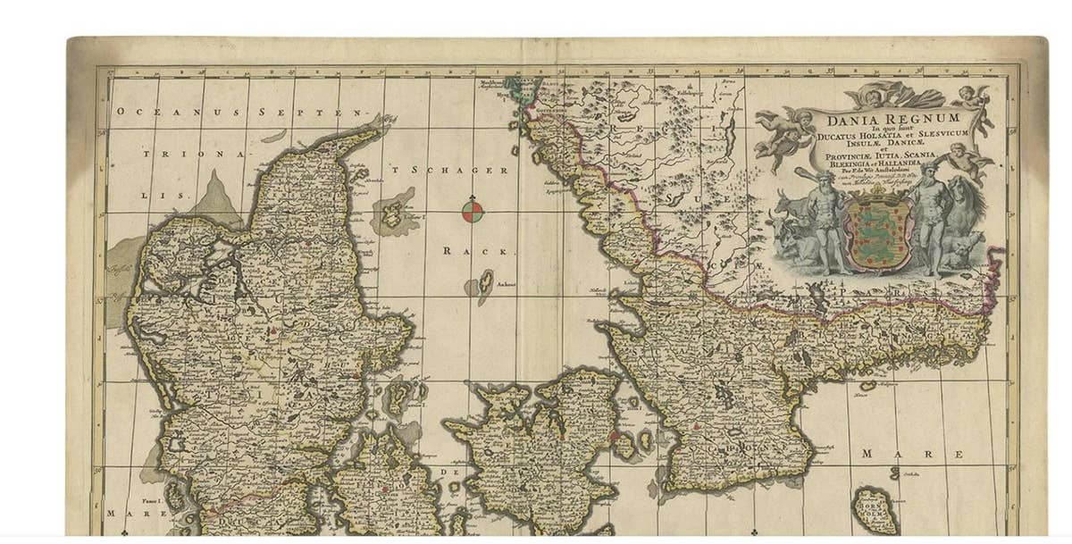 Antique Map of Denmark by F. de Wit, 1680