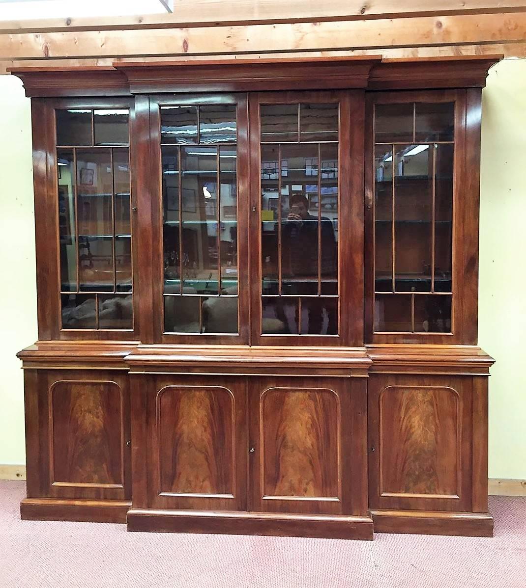 English 19th Century Library Victorian Mahogany Bookcase