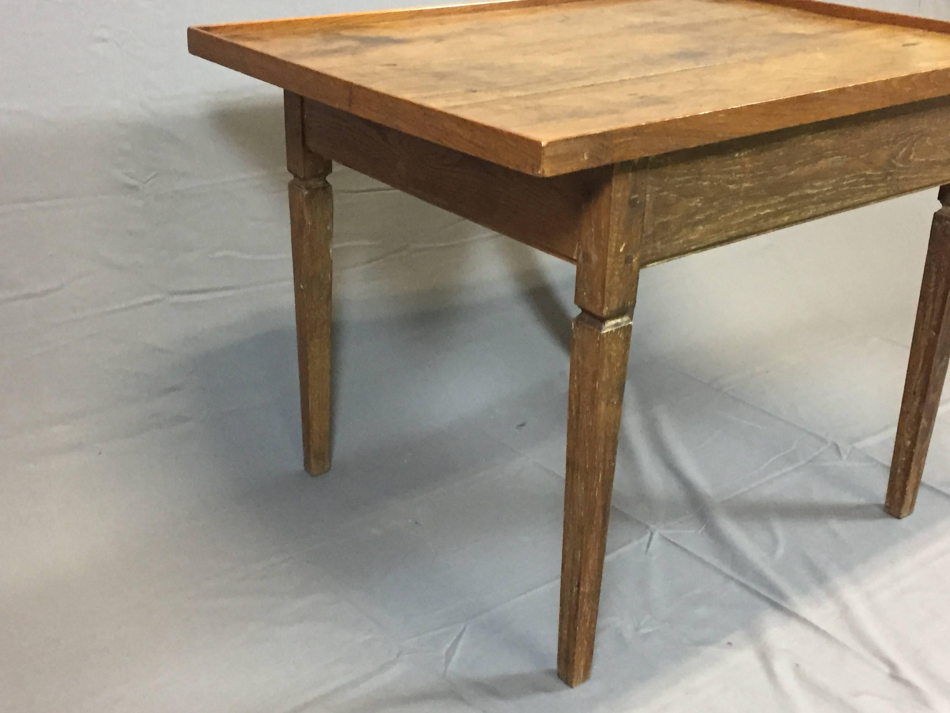 18th Century Rustic Oak Coffee Table For Sale 1