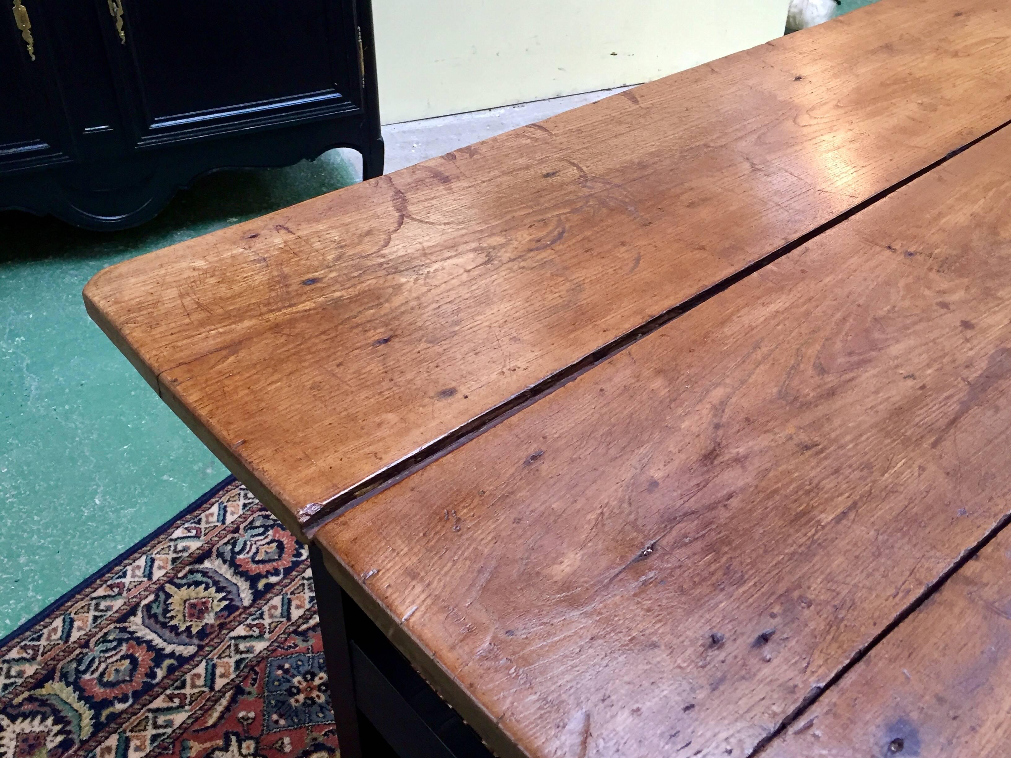 19th Century Elm Farm Table with Bench 2