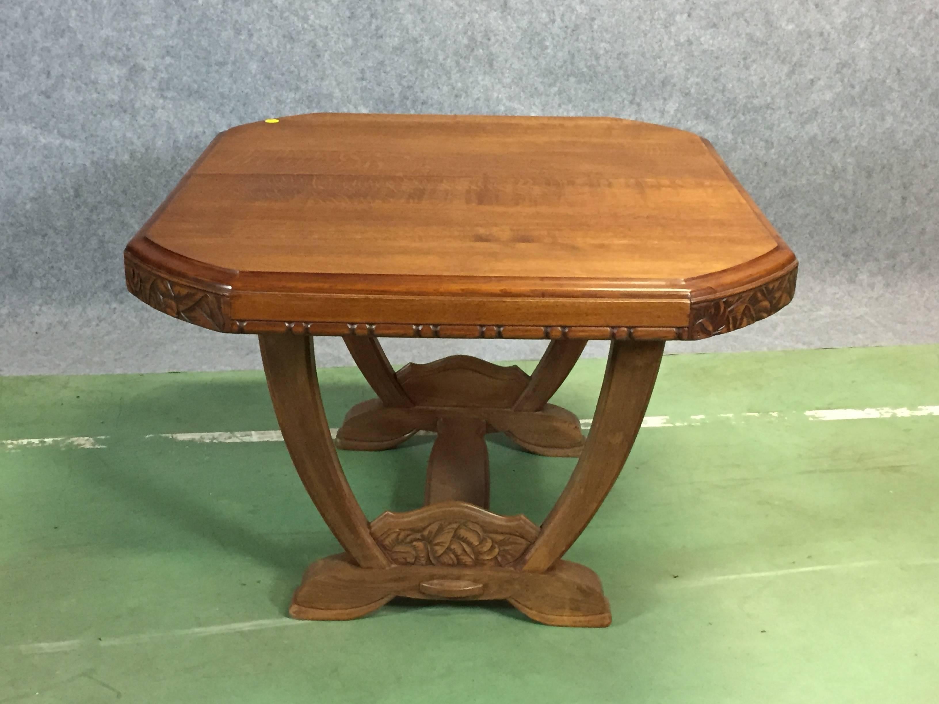 1930s Art Deco Oak Dining Table For Sale 2
