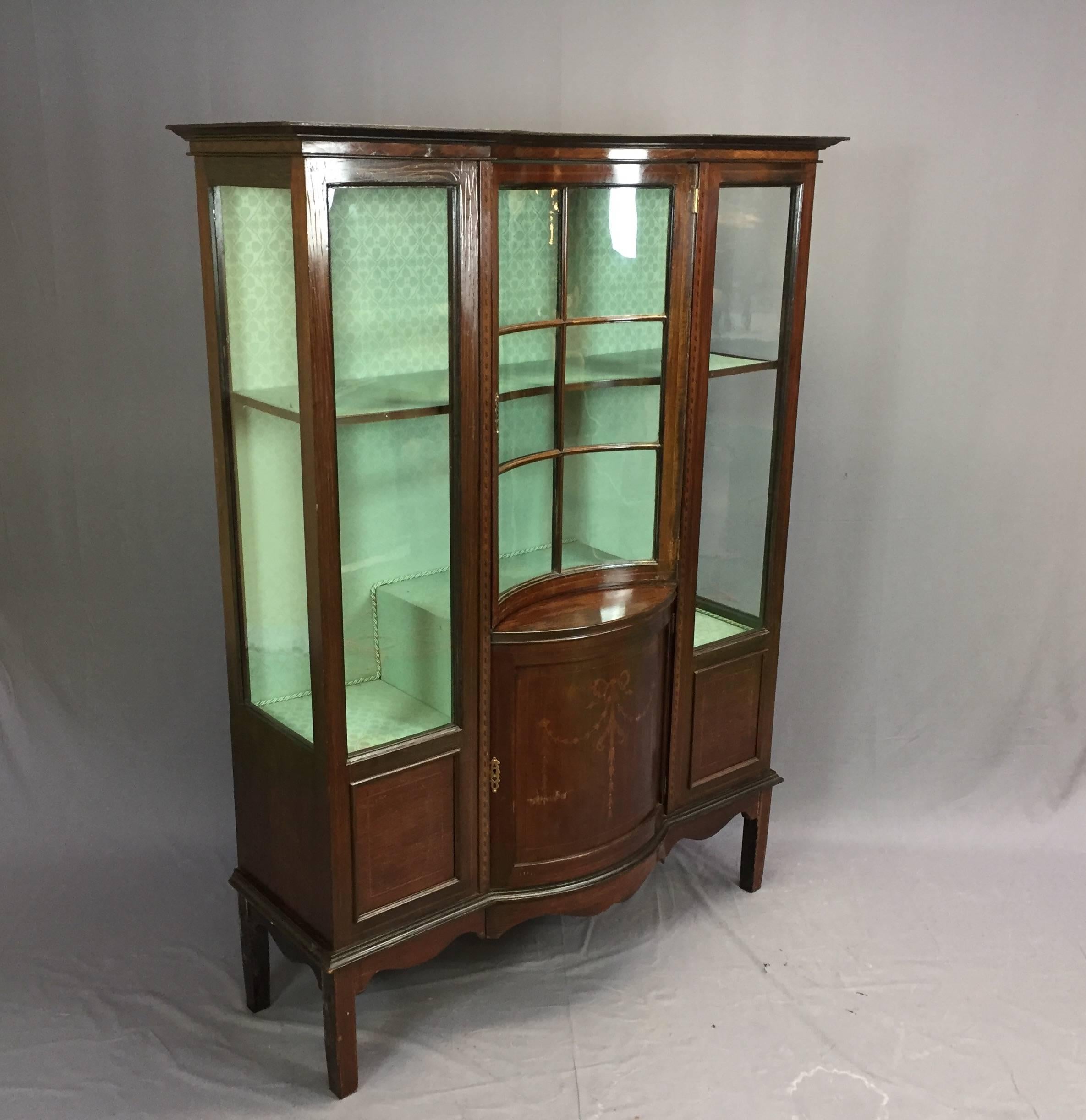 British 19th Edwardian Mahogany Vitrine For Sale