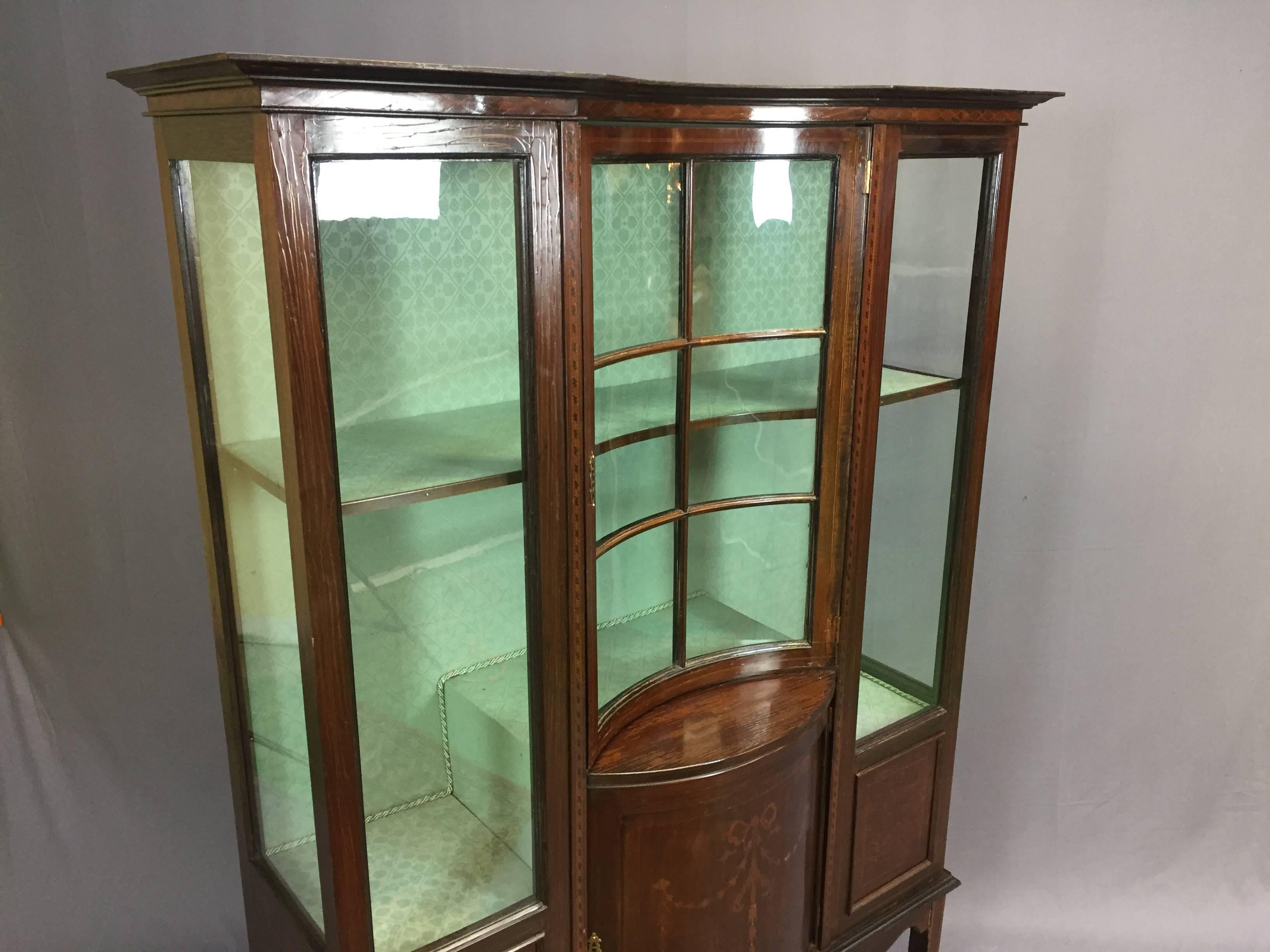 19th Edwardian Mahogany Vitrine In Good Condition For Sale In Lannebert, FR